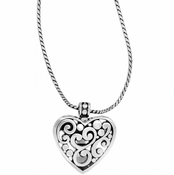 Contempo Heart Badge Clip Necklace