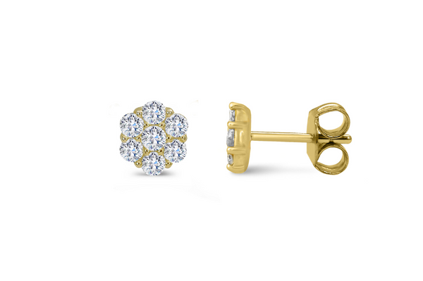 CZ Daisy Cluster - Stud Earring