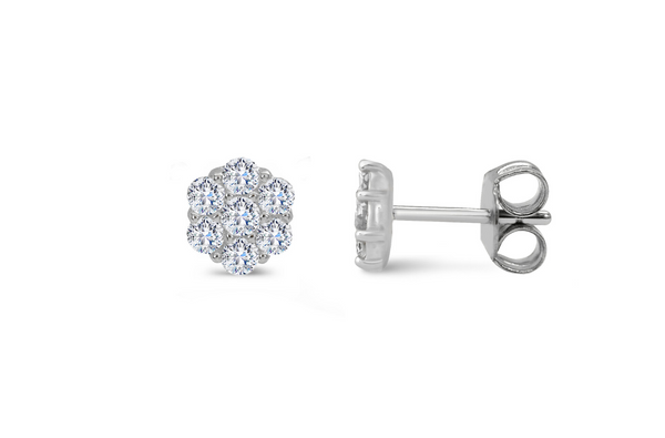CZ Daisy Cluster - Stud Earring