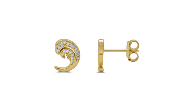 New Wave - Stud Earring - Clear
