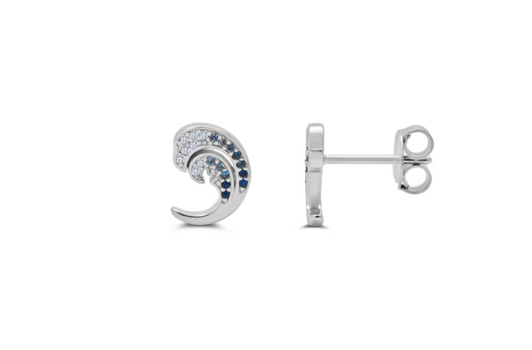 New Wave - Stud Earring - Ombre Blue