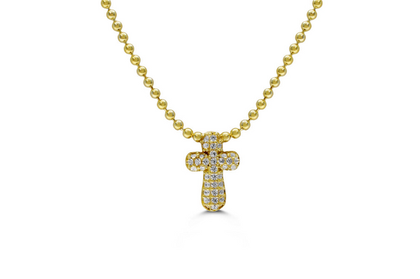 Having a Ball - Bubble Pave Cross - Necklace