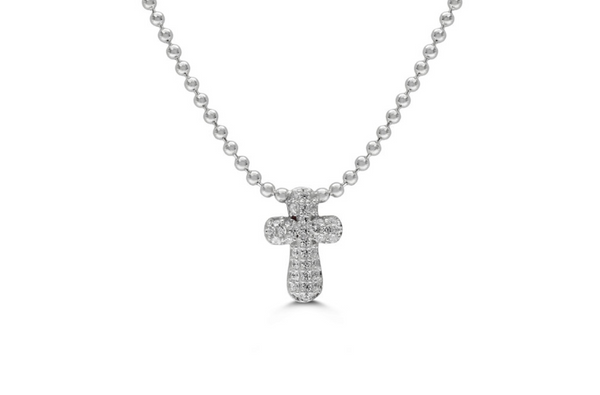 Having a Ball - Bubble Pave Cross - Necklace