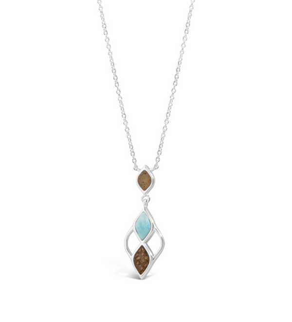 Tidepoint Triple Drop Stationary Necklace - Larimar & Sand