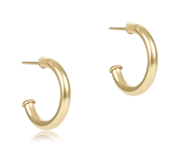 Round Gold 0.5" Post Hoop - 2mm - Smooth
