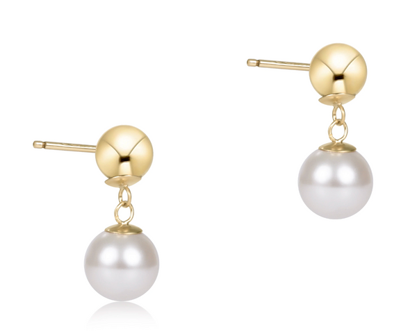 Classic 10mm Ball Drop Stud - Pearl
