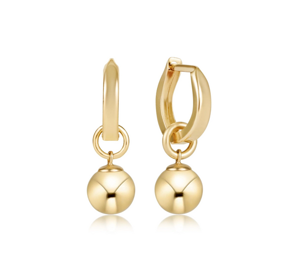 Huggie Gold 0.5" Hoop - Classic Gold 8mm Charm