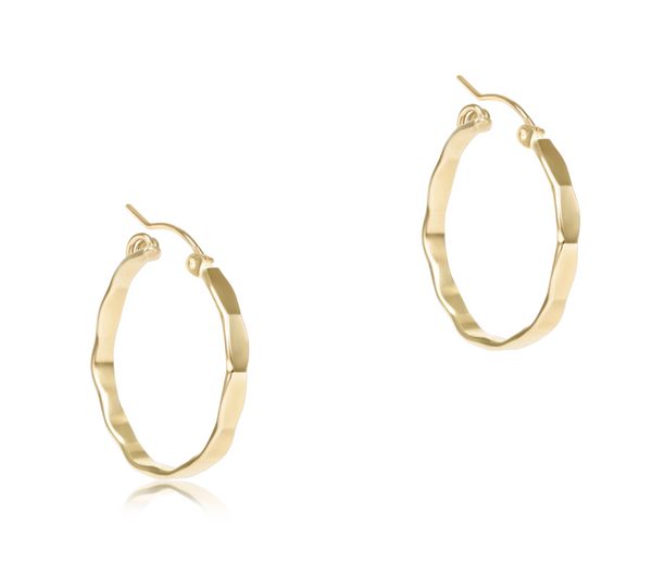 Scalloped Round Gold 1.25" Hoop - Smooth
