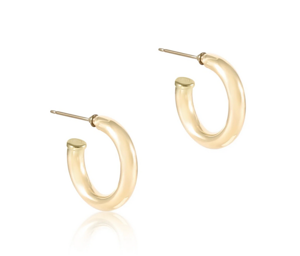 Round Gold 1.5" Post Hoop - 3mm - Smooth