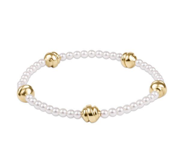 Admire Small Gold 3mm Pearl Bracelet
