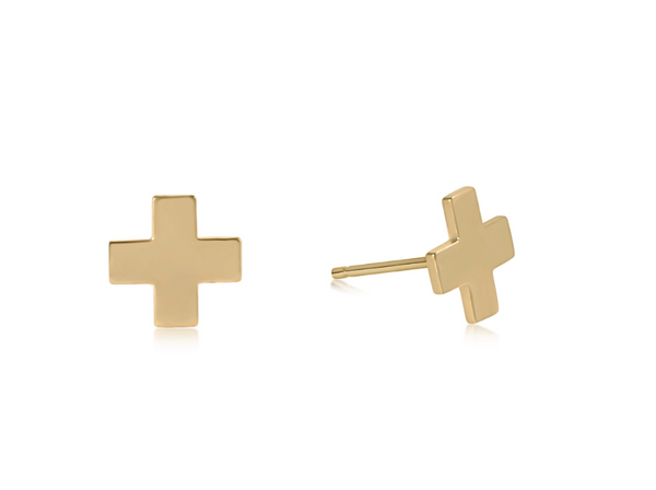 Signature Cross Stud - Gold