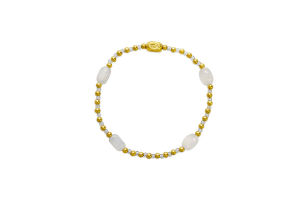 "Here, There & Everywhere"- White Cap Bracelet (G)