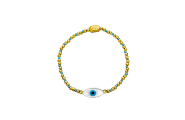 24/7 Stretch - Aqua Azure MOP Eye - PVD Gold