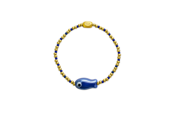 Cobalt Lucky Fish Bracelet (G)