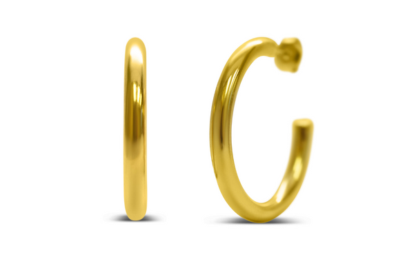 Weightless Hoop Earrings - 35mm - PVD Gold