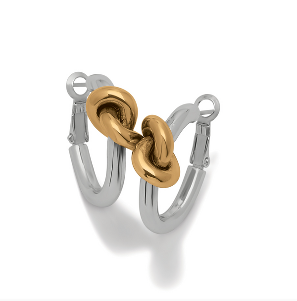 Interlok Single Knot Hoop Earrings