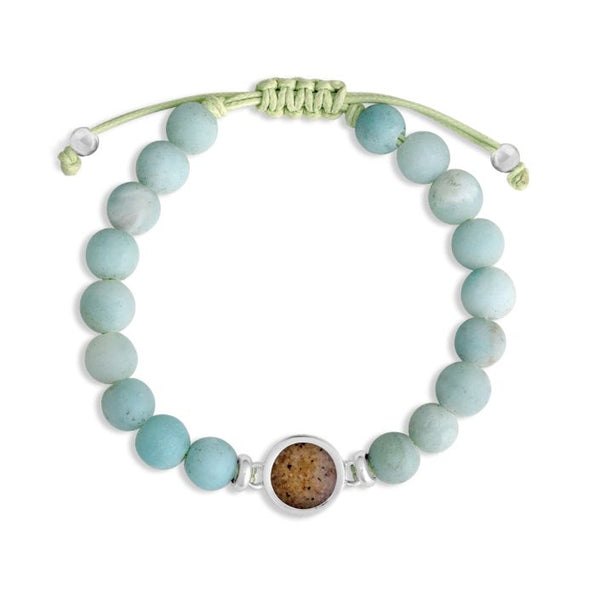Round Beaded Bracelet Adjustable - Amazonite