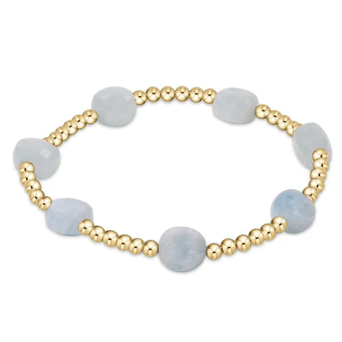 Admire 3mm Gemstone Bead Bracelet - aquamarine