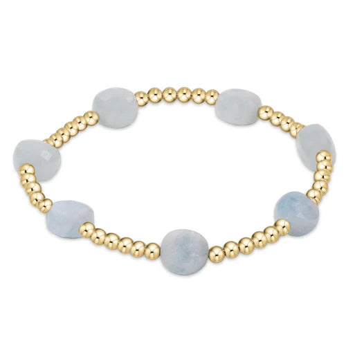 Admire 3mm Gemstone Bead Bracelet - Aquamarine