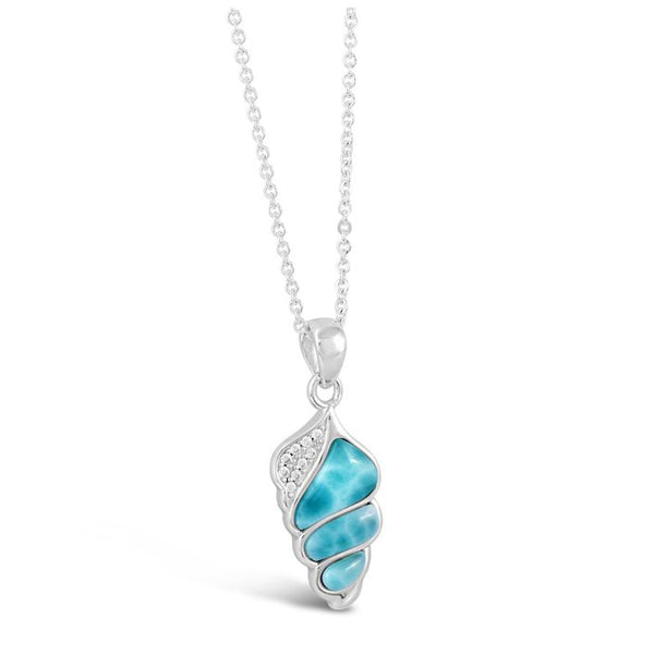 Conch Shell Larimar Necklace