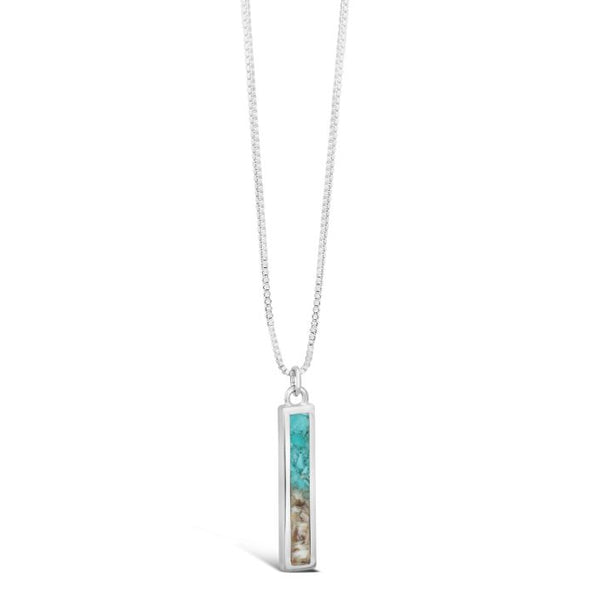 Luxe Dune Bar Petite Necklace - Turquoise Gradient
