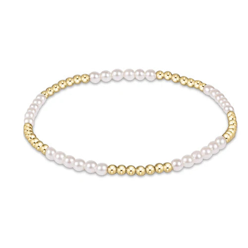 Classic Blissful Pattern 3mm Pearl Bracelet