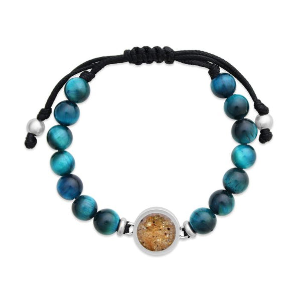 Beaded Bracelet Adjustable - Blue Tiger Eye