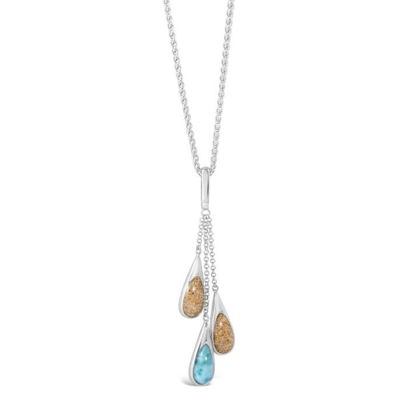 Caribbean Rain Necklace Larimar and Sand