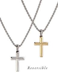 Celebration Collection - Reversible Gold and Rhodium Cross Necklace