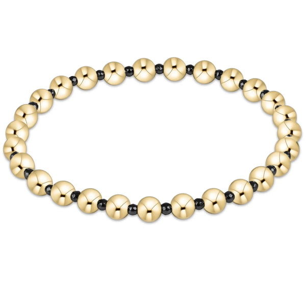 Faceted Hematite Grateful Pattern 5mm Bead Bracelet