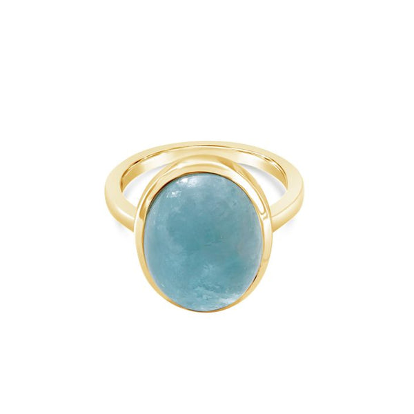 Goddess Ring with Aquamarine by Camille Kostek - 14k Gold Vermeil