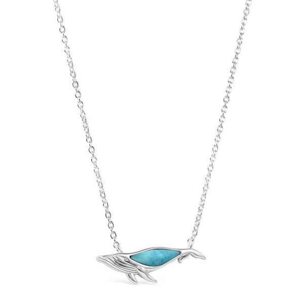 Humpback Whale Stationary Necklace Larimar