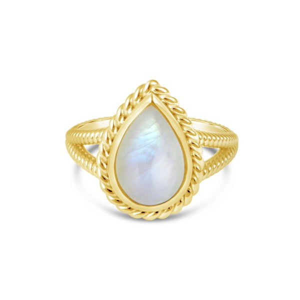 Modern Mermaid Ring by Captain Kate - Moonstone - 14k Gold Vermeil