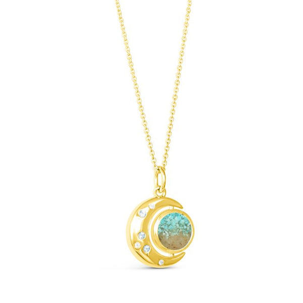 New Moon Necklace by Captain Kate - 14k Gold Vermeil - Turquoise Gradient