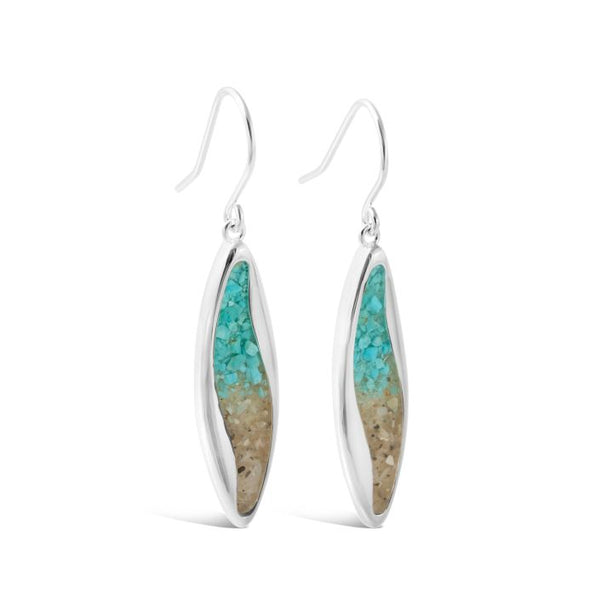 Ocean Current Earrings - Turquoise Gradient & LBI Sand