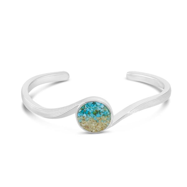 Ocean Waves Cuff Bracelet - Turquoise Gradient