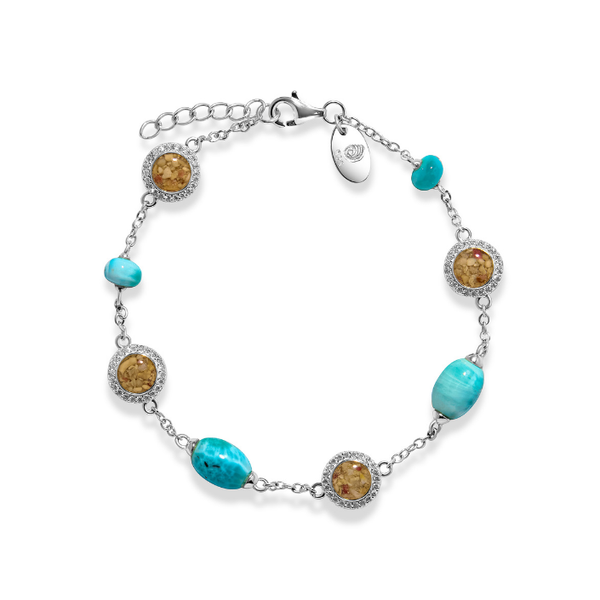 Oceansong Larimar Double Sided Bead Bracelet - LBI Sand