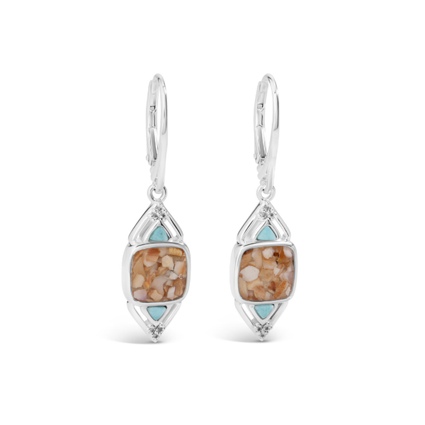 Odyssey Leverback Earrings - Larimar & LBI Sand
