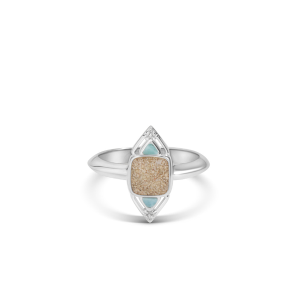 Odyssey Ring - Larimar & LBI Sand