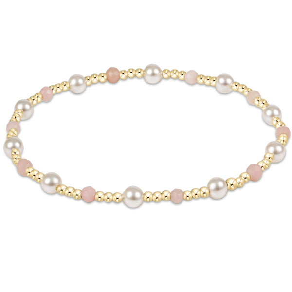 Pearl Sincerity Pattern 4mm Bead Bracelet - Pink Opal