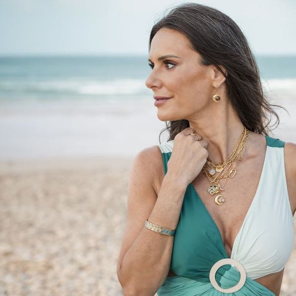 New Moon Necklace by Captain Kate - 14k Gold Vermeil