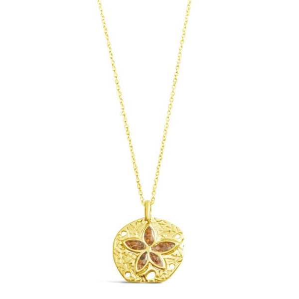 Natural Sand Dollar Necklace - Petite - 14k Gold Vermeil