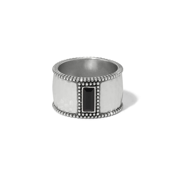 Pretty Tough Gem Wide Band Ring - black