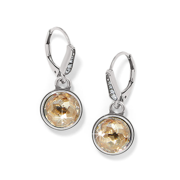 Meridian Aurora Leverback Earrings - Golden Crystal