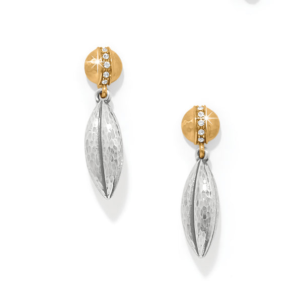 Meridian Orbit Bead Two Tone Post Earrings