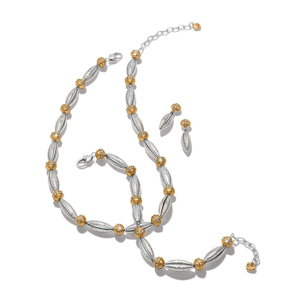 Meridian Orbit Bead Two Tone Post Earrings
