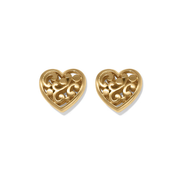 Contempo Heart Post Earrings - Gold