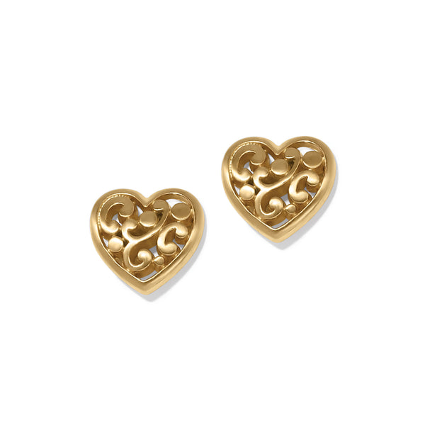 Contempo Heart Post Earrings - Gold