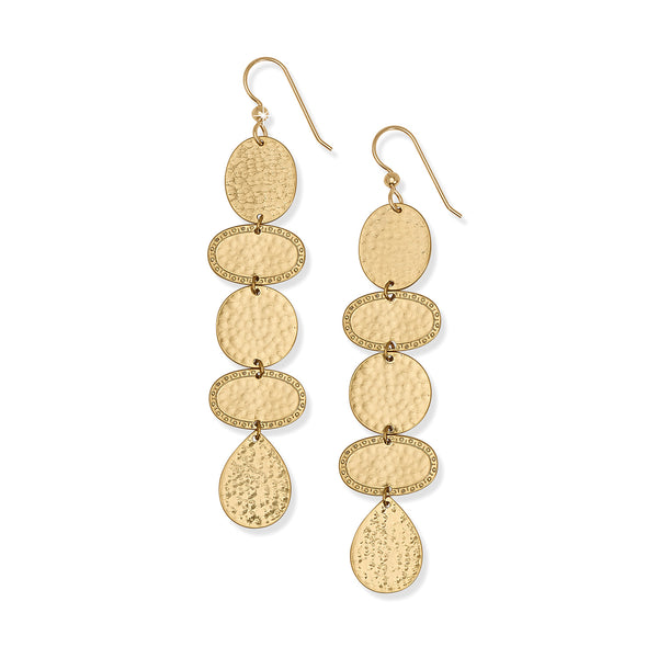 Palm Canyon Long French Wire Earrings Gold