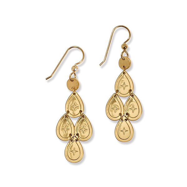 Palm Canyon Small Teardrop French Wire Earrings Gold